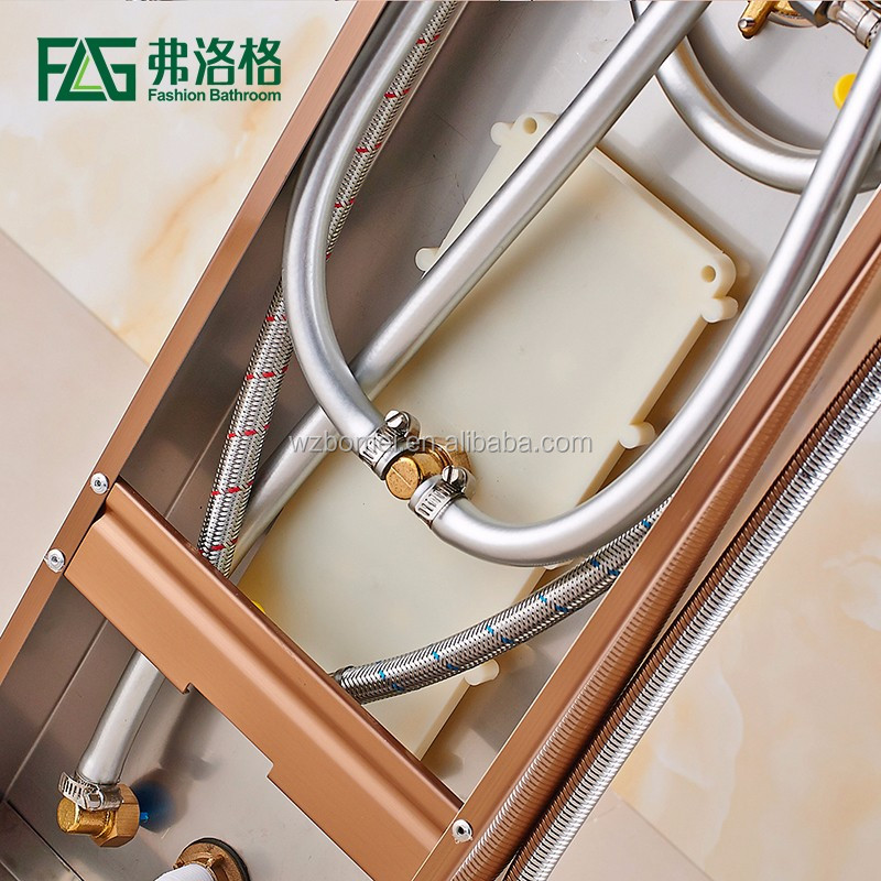 FLG Comfortable Lifestyle Bath Shower Faucets Bathroom Panel Stainless Steel Rain Shower