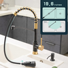 Black Gold Smart Touchless Kitchen Sink Faucet with Pull Down Sprayer, Motion Sensor Activated Hands-Free Single Handle Kitchen Faucet.
