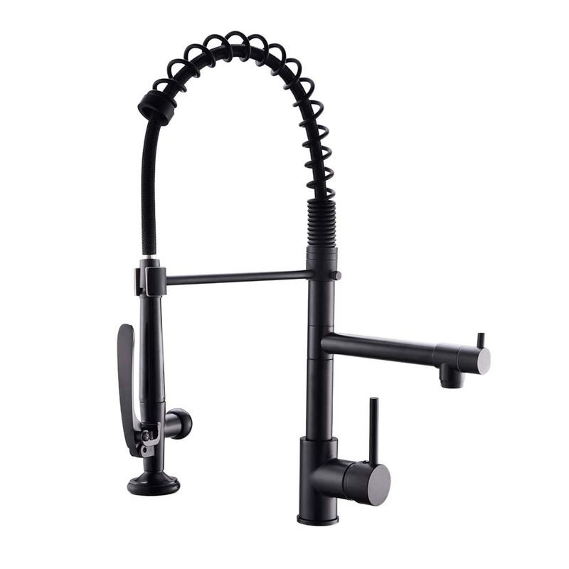 FLG Black Kitchen Faucet,Commercial Pull Down Kitchen Sink Faucet with Sprayer