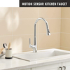 Touchless Kitchen Faucet with Pull Down Sprayer, Single Handle Motion Sensor Activated Hands-Free Kitchen Sink Faucet ,Stainless Steel Chrome