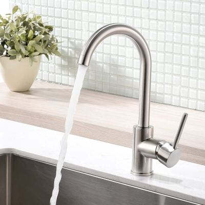 Modern Bar Sink Faucet Bar Faucet for Kitchen Sink Single Handle Hot and Cold, Brush Nickle Prep Sink Faucet