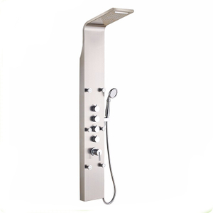 Cold Hot Water Promotional New Design Style Brush Stainless Steel Shower Panel