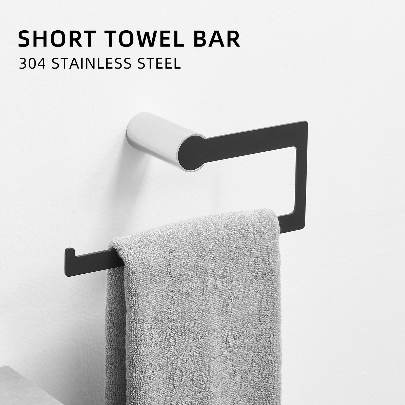 2021 new style brushed nickel+black luxury bathroom decor accessories set for 4 pcs