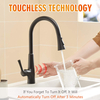 FLG Touchless Kitchen Faucet with Pull Down Sprayer, Single Handle Motion Sensor Activated Hands-Free Kitchen Sink Faucet ,Stainless Steel Chrome