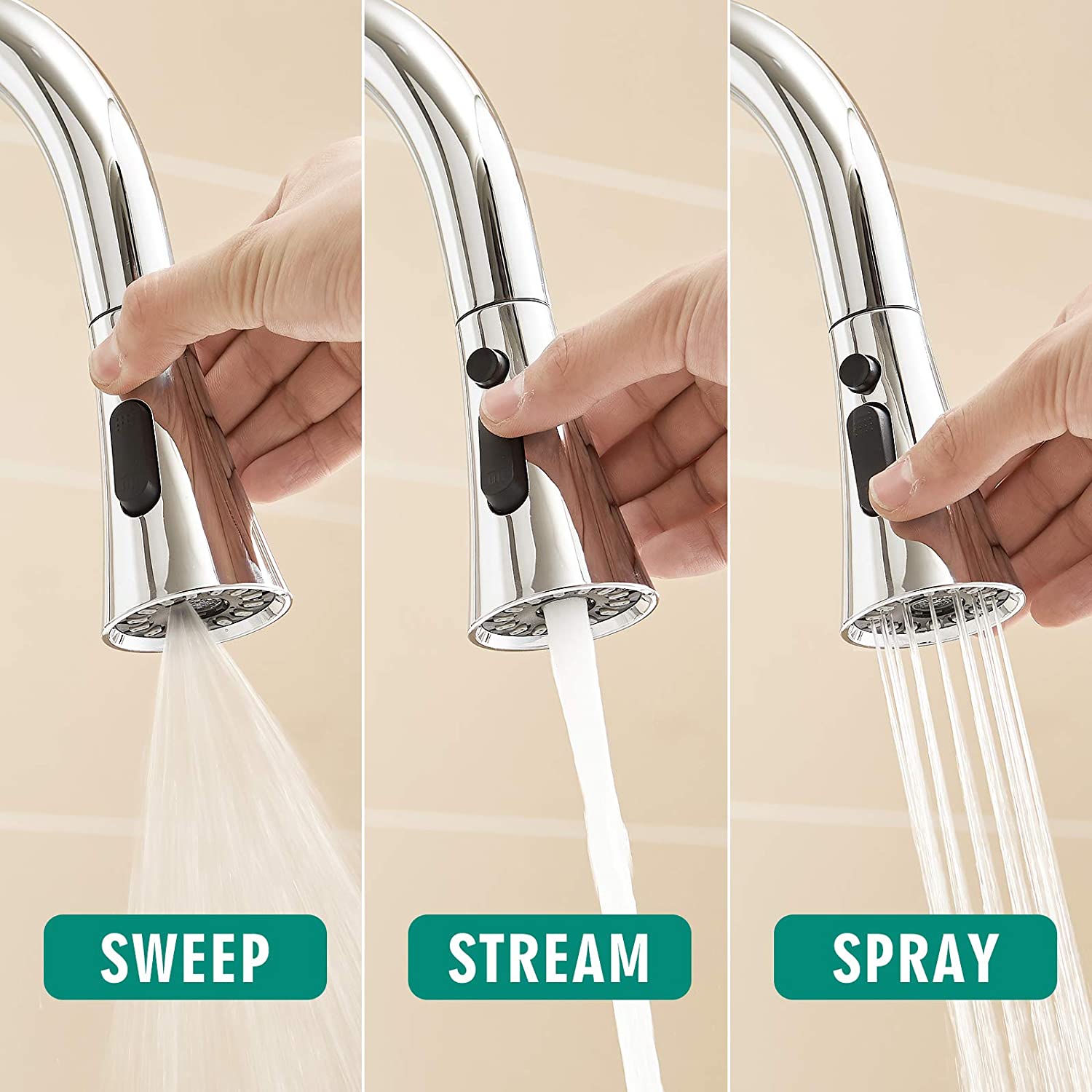 Touchless Kitchen Faucet with Pull Down Sprayer, Single Handle Motion Sensor Activated Hands-Free Kitchen Sink Faucet ,Stainless Steel Chrome