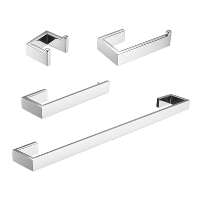 FLG Four Piece Bathroom Accessories Set Stainless Steel Wall Mounted,Chrome Polish Finished